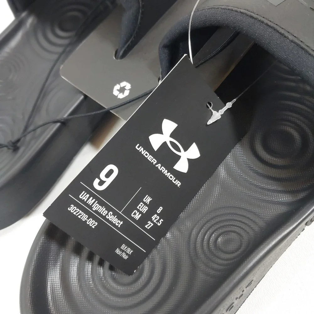 Under Armour Men's UA Ignite Select Slides - Black / Black- Size 9 *NEW‎ w/ Tag*